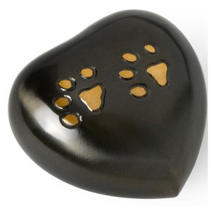 Brushed Metal Heart Urn